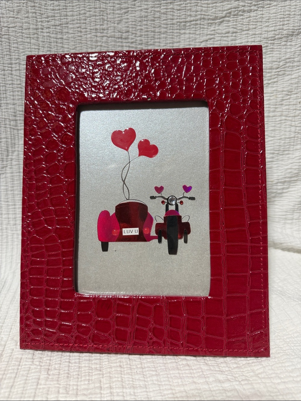 Red Croc-Texture Photo Frame by